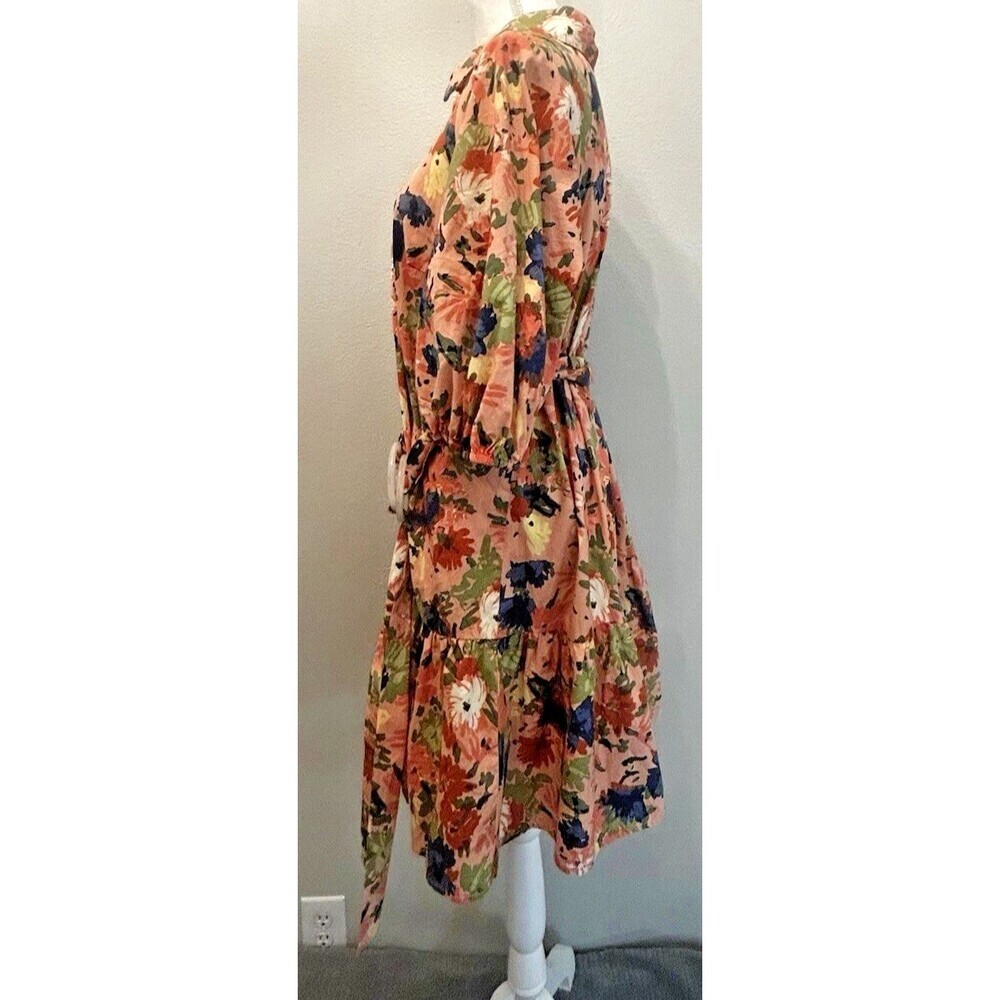 ELOQUII Elements Button Down Mini Dress With Flounce & Belt Plus Size 16 - Picture 4 of 12